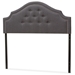 Baxton Studio Cora Modern and Contemporary Dark Grey Fabric Upholstered King Size Headboard - BBT6564-Dark Grey-King HB