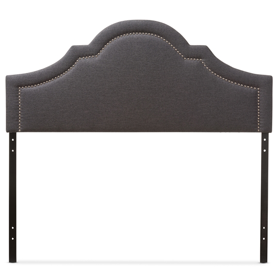 Baxton Studio Rita Modern and Contemporary Dark Grey Fabric Upholstered Full Size Headboard
