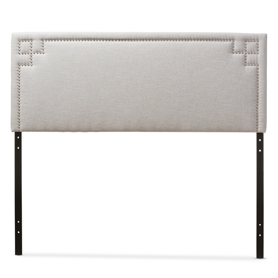 Baxton Studio Geneva Modern and Contemporary Greyish Beige Fabric Upholstered Queen Size Headboard