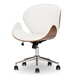 Baxton Studio Bruce Modern and Contemporary White and Walnut Office Chair - SDM-2240-5 Walnut/White