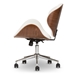 Baxton Studio Bruce Modern and Contemporary White and Walnut Office Chair - SDM-2240-5 Walnut/White