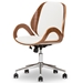 Baxton Studio Watson Modern and Contemporary White and Walnut Office Chair - SDM2225-5-Walnut/White