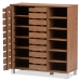 Baxton Studio Shirley Modern and Contemporary "Walnut" Medium Brown Wood 2-Door Shoe Cabinet with Open Shelves - SR-002-Walnut