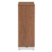Baxton Studio Shirley Modern and Contemporary "Walnut" Medium Brown Wood 2-Door Shoe Cabinet with Open Shelves - SR-002-Walnut