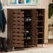 Baxton Studio Shirley Modern and Contemporary "Walnut" Medium Brown Wood 2-Door Shoe Cabinet with Open Shelves - SR-002-Walnut