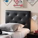 Baxton Studio Baltimore Modern and Contemporary Black Faux Leather Upholstered Twin Size Headboard - BBT6431-Black-Twin HB