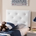 Baxton Studio Baltimore Modern and Contemporary White Faux Leather Upholstered Twin Size Headboard - BBT6431-White-Twin HB