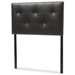 Baxton Studio Kirchem Modern and Contemporary Black Faux Leather Upholstered Twin Size Headboard - BBT6432-Black-Twin HB
