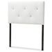 Baxton Studio Kirchem Modern and Contemporary White Faux Leather Upholstered Twin Size Headboard - BBT6432-White-Twin HB
