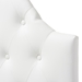 Baxton Studio Morris Modern and Contemporary White Faux Leather Upholstered Button-Tufted Scalloped Twin Size Headboard - BBT6496-White-Twin HB