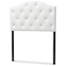 Baxton Studio Myra Modern and Contemporary White Faux Leather Upholstered Button-Tufted Scalloped Twin Size Headboard - BBT6505-White-Twin HB
