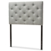 Baxton Studio Viviana Modern and Contemporary Grey Fabric Upholstered Button-Tufted Twin Size Headboard - BBT6506-Grey-Twin HB
