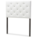 Baxton Studio Viviana Modern and Contemporary White Faux Leather Upholstered Button-Tufted Twin Size Headboard - BBT6506-White-Twin HB