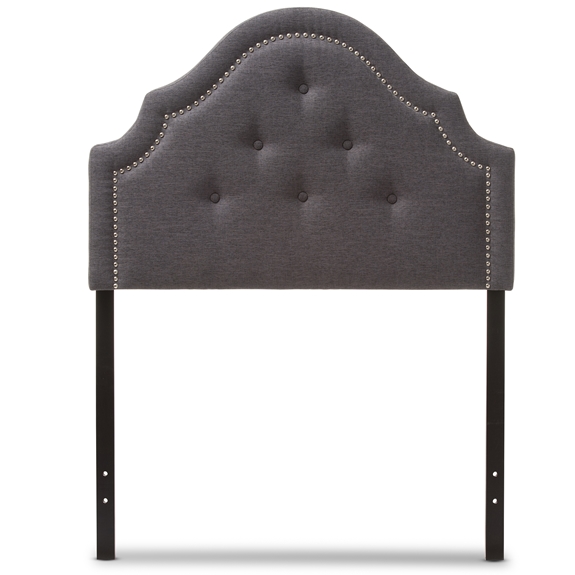 Baxton Studio Cora Modern and Contemporary Dark Grey Fabric Upholstered Twin Size Headboard