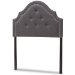 Baxton Studio Cora Modern and Contemporary Dark Grey Fabric Upholstered Twin Size Headboard - BBT6564-Dark Grey-Twin HB