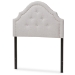 Baxton Studio Cora Modern and Contemporary Greyish Beige Fabric Upholstered Twin Size Headboard - BBT6564-Greyish Beige-Twin HB