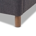 Baxton Studio Germaine Mid-Century Modern Dark Grey Fabric King Size Grid-Tufting Platform Bed - BBT6569-Dark Grey-King