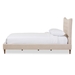 Baxton Studio Hannah Mid-Century Modern Beige Linen King Size Platform Bed - BBT6570-Beige-King