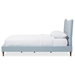 Baxton Studio Hannah Mid-Century Modern Sky Blue King Size Fabric Platform Bed - BBT6570-Light Blue-King