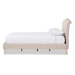Baxton Studio Fannie French Classic Modern Style Beige Linen Fabric Queen Size Platform Bed - BBT6571-Beige-Queen