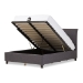 Baxton Studio Lea Modern and Contemporary Dark Grey Fabric Queen Size Storage Platform Bed - BBT6572-Dark Grey-Queen-Storage Bed