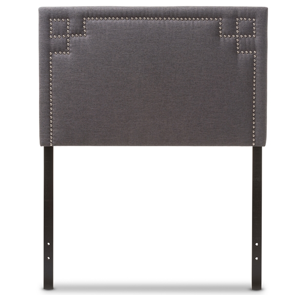 Baxton Studio Geneva Modern and Contemporary Dark Grey Fabric Upholstered Twin Size Headboard
