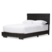 Baxton Studio Solo Modern and Contemporary Black Faux Leather Full Size Platform Bed