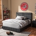 Baxton Studio Solo Modern and Contemporary Black Faux Leather Full Size Platform Bed - BSL099-Full-Black