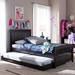 Baxton Studio Hevea Twin Size Dark Brown Solid Wood Platform Bed with Guest Trundle Bed - Bed3-Twin-Wenge