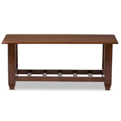 Baxton Studio Larissa Modern Classic Mission Style Cherry Finished Brown Wood Living Room Occasional Coffee Table