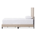 Baxton Studio Paris Modern and Contemporary Beige Linen Upholstered Twin Size Tufting Bed - WA1212-Twin-Beige