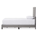 Baxton Studio Paris Modern and Contemporary Grey Fabric Upholstered Twin Size Tufting Bed - WA1212-Twin-Grey