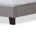 Baxton Studio Paris Modern and Contemporary Grey Fabric Upholstered Twin Size Tufting Bed - WA1212-Twin-Grey
