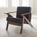 Baxton Studio Cayla Mid-Century Modern Grey Fabric and "Walnut" Brown Wood Living Room 1-Seater Lounge Chair - SW5236-Grey/Walnut-M17-CC