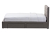 Baxton Studio Rene Modern and Contemporary Grey Fabric 4-drawer Queen Size Storage Platform Bed - CF8497-Queen-Grey