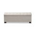 Baxton Studio Roanoke Modern and Contemporary Beige Fabric Upholstered Grid-Tufting Storage Ottoman Bench - BBT3101-OTTO-Beige-H1217-3