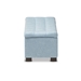 Baxton Studio Roanoke Modern and Contemporary Light Blue Fabric Upholstered Grid-Tufting Storage Ottoman Bench - BBT3101-OTTO-Light Blue-H1217-21