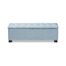 Baxton Studio Roanoke Modern and Contemporary Light Blue Fabric Upholstered Grid-Tufting Storage Ottoman Bench - BBT3101-OTTO-Light Blue-H1217-21
