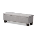 Baxton Studio Hannah Modern and Contemporary Grayish Beige Fabric Upholstered Button-Tufting Storage Ottoman Bench