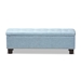 Baxton Studio Hannah Modern and Contemporary Light Blue Fabric Upholstered Button-Tufting Storage Ottoman Bench - BBT3136-OTTO-Light Blue-H1217-21