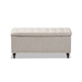 Baxton Studio Kaylee Modern Classic Beige Fabric Upholstered Button-Tufting Storage Ottoman Bench - BBT3137-OTTO-Beige-H1217-3