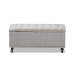Baxton Studio Kaylee Modern Classic Grayish Beige Fabric Upholstered Button-Tufting Storage Ottoman Bench - BBT3137-OTTO-Greyish Beige-H1217-14