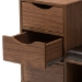 Baxton Studio Arielle Modern and Contemporary Walnut Brown Wood 3-Drawer Shoe Storage Padded Leatherette Seating Bench with Two Open Shelves - B-001-Walnut