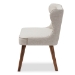 Baxton Studio Scarlett Mid-Century Modern Brown Wood and Light Beige Fabric Upholstered Button-Tufting with Nail Heads Trim 2-Seater Loveseat Settee - BBT8017-LS-Beige-H1217-3