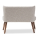 Baxton Studio Scarlett Mid-Century Modern Brown Wood and Light Beige Fabric Upholstered Button-Tufting with Nail Heads Trim 2-Seater Loveseat Settee - BBT8017-LS-Beige-H1217-3