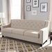 Baxton Studio Arcadia Modern and Contemporary Light Beige Fabric Upholstered Button-Tufted Living Room 3-Seater Sofa - BBT8021-SF-Light Beige-6086-1