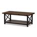 Baxton Studio Herzen Rustic Industrial Style Antique Black Textured Finished Metal Distressed Wood Occasional Cocktail Coffee Table