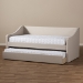 Baxton Studio Barnstorm Modern and Contemporary Beige Fabric Upholstered Daybed with Guest Trundle Bed - CF8755-Beige-Day Bed