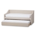 Baxton Studio Barnstorm Modern and Contemporary Beige Fabric Upholstered Daybed with Guest Trundle Bed - CF8755-Beige-Day Bed