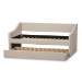 Baxton Studio Barnstorm Modern and Contemporary Beige Fabric Upholstered Daybed with Guest Trundle Bed - CF8755-Beige-Day Bed